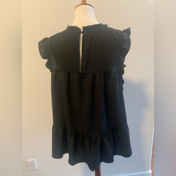Misia Blouse Black Ruffle Sleeve Top - Picture 3 of 4